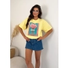 T-shirt damski oversize z nadrukiem – bawełniana koszulka premium